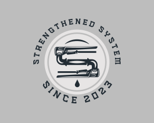 Pipe Wrench Plumbing Maintenance logo design