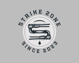 Pipe Wrench Plumbing Maintenance logo design