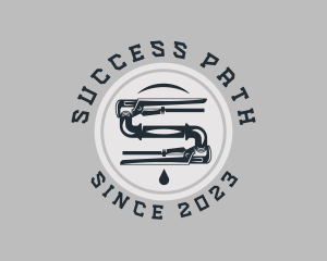 Pipe Wrench Plumbing Maintenance logo design