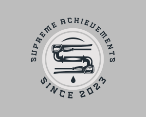 Pipe Wrench Plumbing Maintenance logo design