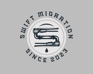 Pipe Wrench Plumbing Maintenance logo design