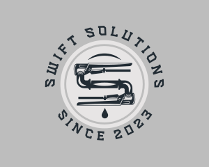 Pipe Wrench Plumbing Maintenance logo design