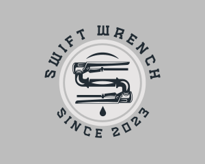 Pipe Wrench Plumbing Maintenance logo design