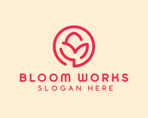 Minimalist Flower Bud logo design