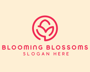 Minimalist Flower Bud logo design