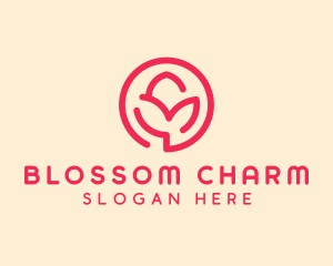 Minimalist Flower Bud logo design