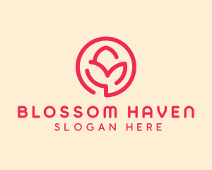 Minimalist Flower Bud logo design