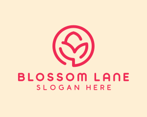 Minimalist Flower Bud logo design