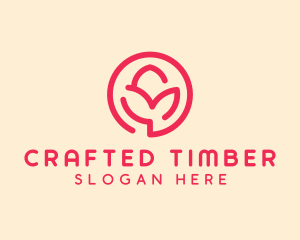 Minimalist Flower Bud logo design