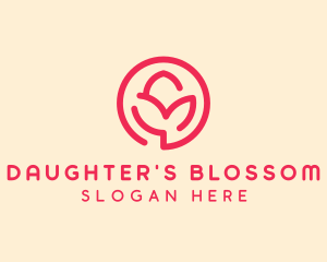 Minimalist Flower Bud logo design