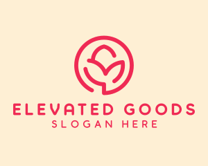 Minimalist Flower Bud logo design