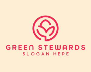 Minimalist Flower Bud logo design