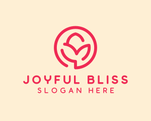 Minimalist Flower Bud logo design