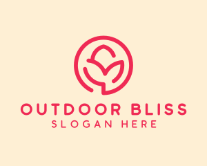 Minimalist Flower Bud logo design