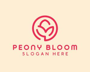 Minimalist Flower Bud logo design