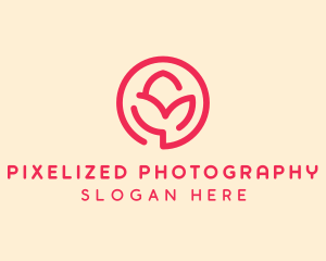 Minimalist Flower Bud logo design