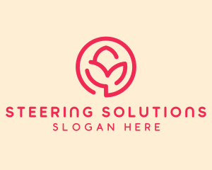 Minimalist Flower Bud logo design