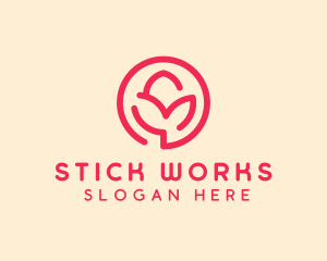 Minimalist Flower Bud logo design