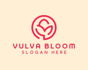 Minimalist Flower Bud logo design