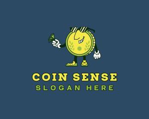 Cartoon Money Coin logo design