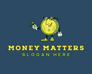 Cartoon Money Coin logo design