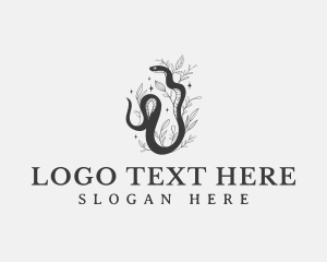 Boho Snake Leaves logo