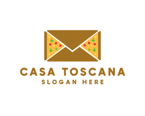 Pizza Mail Envelope logo design