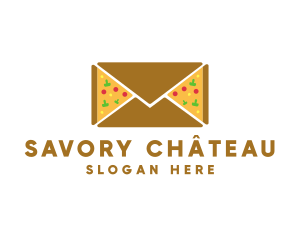 Pizza Mail Envelope logo design