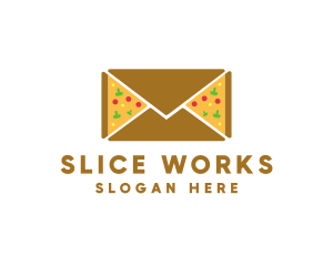 Pizza Mail Envelope logo design