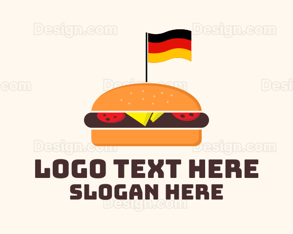 German Burger Sandwich Logo