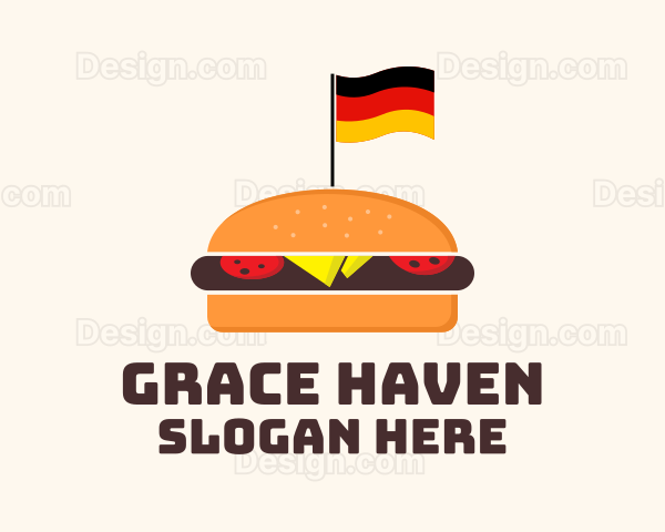 German Burger Sandwich Logo