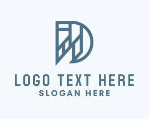 Modern Geometric Letter D Logo
