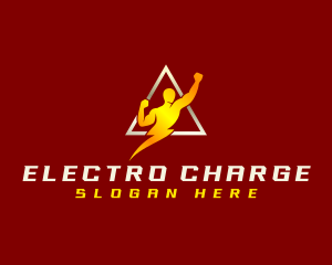 Human Lightning Bolt logo design