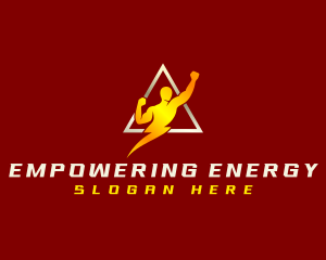 Human Lightning Bolt logo design