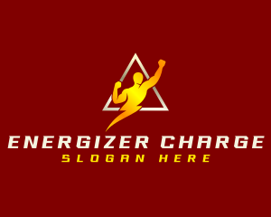 Human Lightning Bolt logo design