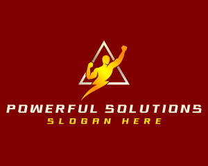 Human Lightning Bolt logo design