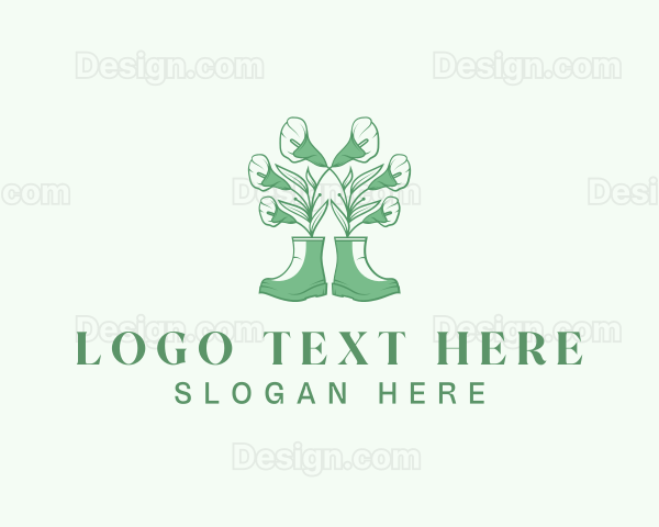 Floral Gardening Boots Logo