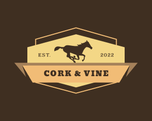 Horse West Cowboy logo design