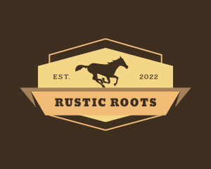 Horse West Cowboy logo design