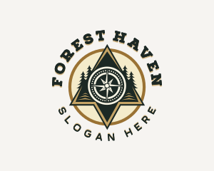 Compass Forest Adventure logo design