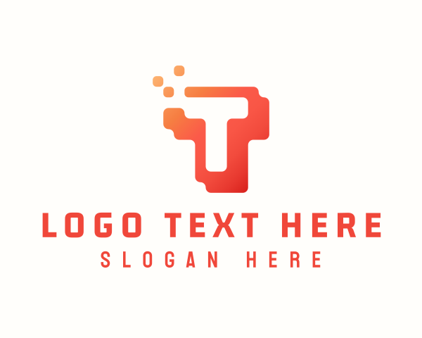 Pixel Block Letter T logo