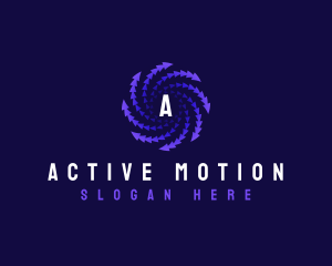 Motion Arrow Spiral logo design