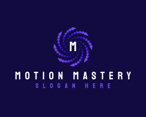 Motion Arrow Spiral logo design