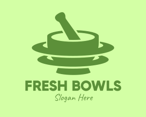 Green Mortar & Pestle logo design