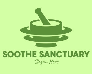 Green Mortar & Pestle logo design