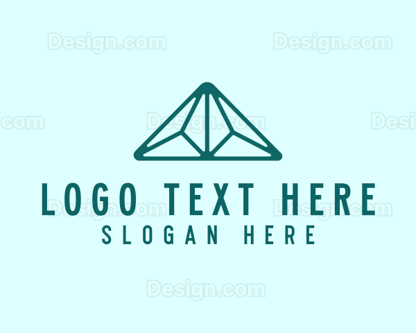 Green Geometric Pyramid Logo