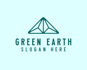 Green Geometric Pyramid  logo design