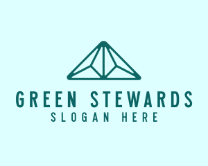 Green Geometric Pyramid  logo design