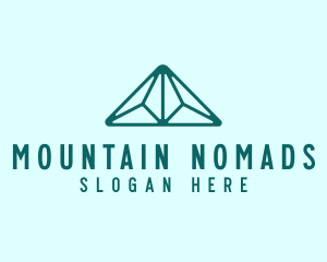 Green Geometric Pyramid  logo design