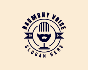 Mustache Microphone Podcast logo design